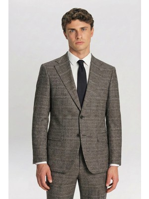 Giotelli Kahve 6 Drop Polyester Viskon Karışımlı Erkek Takım Elbise