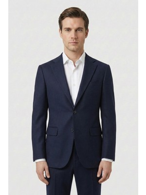 Giotelli Lacivert 6 Drop Polyester Viskon Karışımlı Elastan Içerikli Erkek Takım Elbise