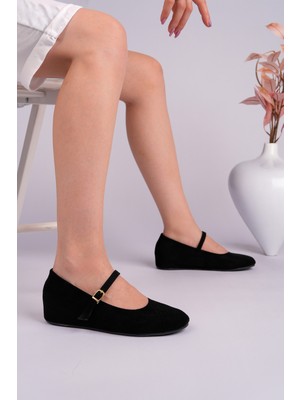 Muggo Berny Gizli Topuklu Deri Tek Bantlı Kadın Babet