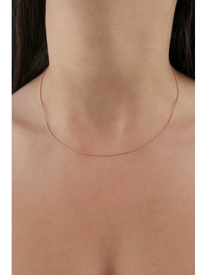 Fiyonk Kuyumculuk 14 Ayar Altın Rose Topçuk Zincir 1.20 mm