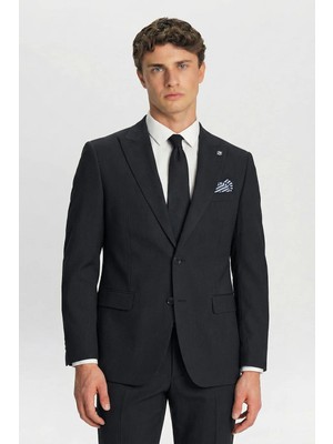 Giotelli Koyu Lacivert Yelekli Rm %100 Yün 6 Drop Erkek Takım Elbise