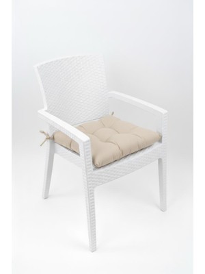 Altınpamuk Mega Bej Sandalye Minderi 45X45 Özel Dikişli Bağcıklı