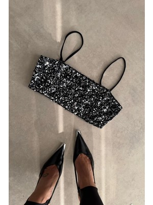 Purple By Banu Gümüş Payetli Crop