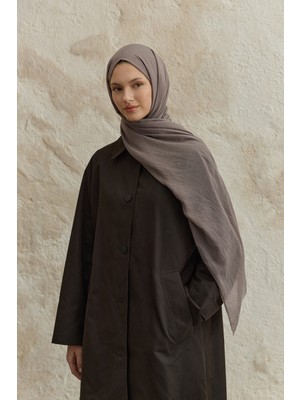 QEF Soft Line Pamuk Şal Tozlu Kahve