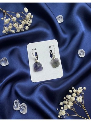 Meneva Aksesuar Iyolit Doğal Taş Küpe