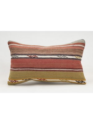Kilim Wholesale El Yapımı Kilimden Yapılmış Vintage Kırlent Kılıfı, Yün, 30X50 cm