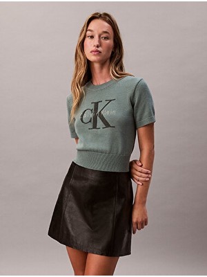Calvin Klein Kadın Chunky Cotton Graphic Kazak