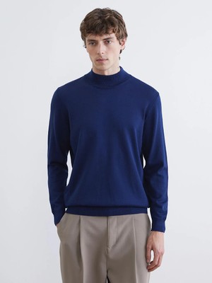 LC Waikiki Lacivert Yarım Balıkçı Yaka Yün Karışımlı Erkek Triko Kazak