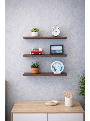 Mobilyacın 3'lü Uçan Duvar Rafı Set Gizli Raf- Barok 15X50