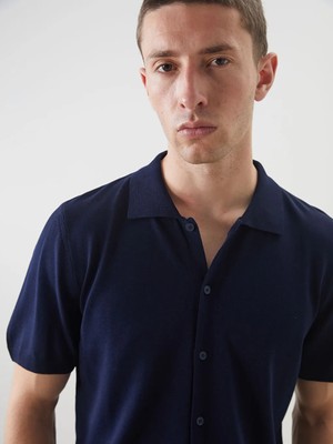 LC Waikiki Lacivert Standart Kalıp Polo Yaka Erkek Triko Hırka