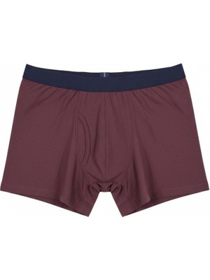 Five Pocket Düz Renk Erkek Tekli Boxer Bordo