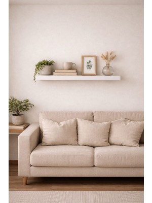 Mobilyacın Tekli Uçan Duvar Rafı Set Gizli Raf- Beyaz - 15X30