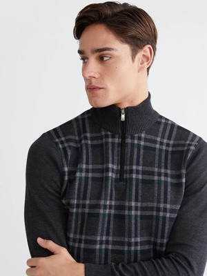 LC Waikiki Antrasit Dik Yaka Erkek Triko Kazak