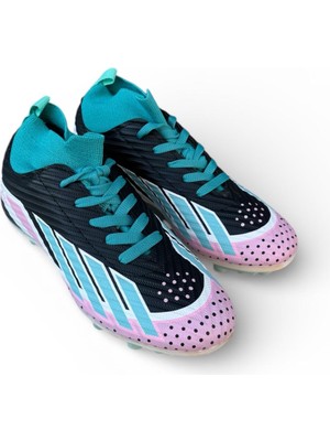 Sportaç Erkek Çocuk Renkli Çoraplı Bağcıklı Dişli Halısaha Ayakkabısı Krampon