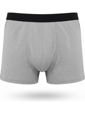 Five Pocket Düz Renk Erkek Tekli Boxer Gri Melanj