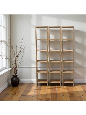 Mobilyacın 3'lü 6 Raflı Dekoratif Kitaplık Barok Kitaplık Ofis Kitaplığı Dolap Kitap Rafı