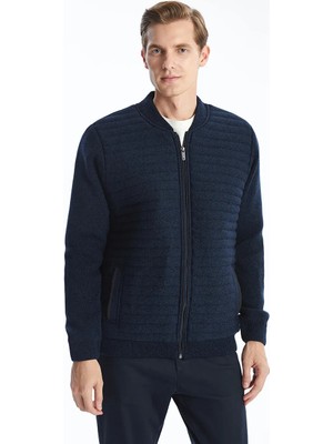 LC Waikiki Lacivert Standart Kalıp Kolej Yaka Erkek Triko Hırka