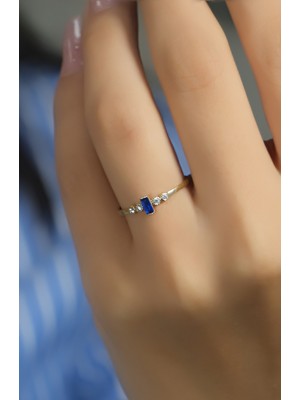 Mavi Taşlı Yüzük 14 Ayar A080550