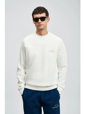 Lufian Erkek Sigma Kırık Beyaz Sweatshirt 112030186