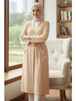 Tesettür Diyarı Mira Tesettür Uzun Kap-Bej