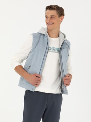 Cacharel Erkek Açık Mavi Kapüşonlu Yelek 50276501-VR003