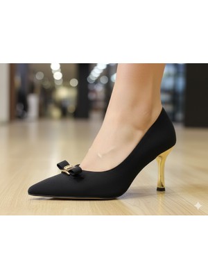 Kindep (Cico) Toka Detaylı Topuklu Kadın Ayakkabı Siyah