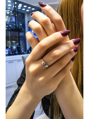 Ravi Pırlanta Nazar Boncuk Yüzük 14 Ayar ATS8056