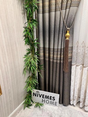 Nivemes Home Nivemeshome Samandağ FT614286 V_2503 Toprak 1/3 Pileli Fon Perde Apm