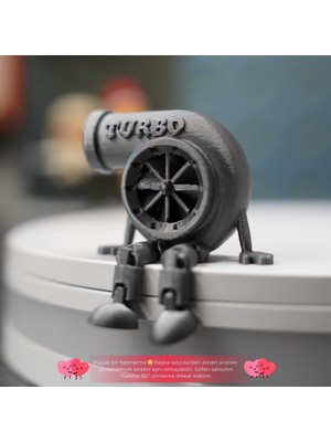 Oturan Turbo Tasarımlı Figür | Gri | Masa Üstü & Ofis Dekoru