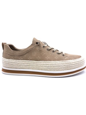 Marcomen Maecomen M67020 Lastik Bağcıklı Espadril Detaylı Erkek Bej Renk Keten Ayakkabı