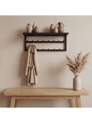 Gelişim Metal Ivory - Dekoratif Demir Raflı Duvar Askısı - Metal Askılık - Elbise Askısı - Modern Design