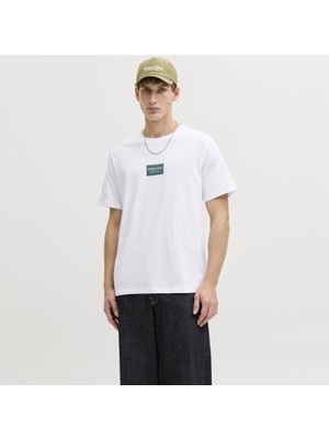 Jack & Jones Erkek Tişört %100 Pamuk Kısa Kol Günlük Tarz Gögüs Logo Baskılı 2XL