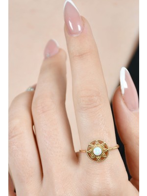 Ravi Pırlanta Ortası Buzlu Fantazi Yüzük 14 Ayar A043620