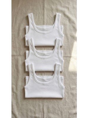 Underwear Bodyway 3'lü Siyah Fitilli Yarım Atlet Crop Seti - Pamuklu Kalın Askılı Esnek Sporcu Büstiyer Paketi