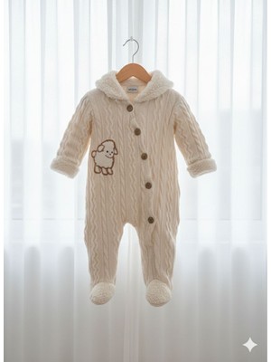 Efemkids %100 Pamuklu Unisex Keçi Desenli Bebek Tulumu Esnek Rahat Yenidoğan Bebek Takım