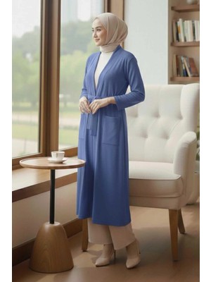 Tesettür Diyarı Mira Tesettür Uzun Kap-Mavi