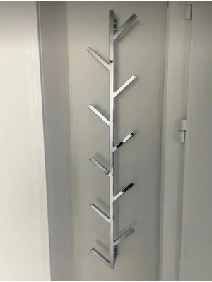 Md Vitrin Dekorasyon Fidan Krom Antre Çanta, Mont, Bornoz ve Havlu Askılık (7 Askılı- 75CM)