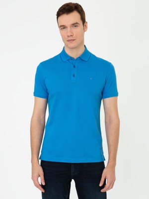 Cacharel Erkek Denim Polo Yaka Slim Fit Basic Merserize T-Shirt 50250172-VR018