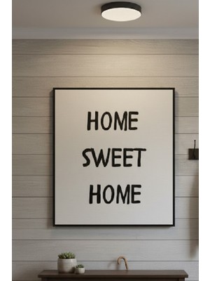 Safir Design Minimalist Home Sweet Home Yazılı Siyah Beyaz Çerçeveli Tablo