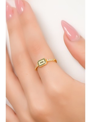 Yan Kolları Taşlı Mineli Eklem Yüzük 22 Ayar A049538