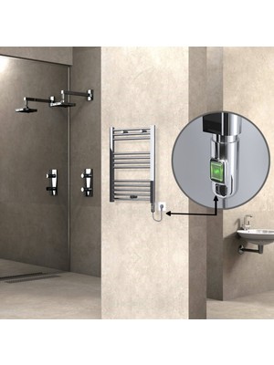 Radiva - Haiti Elektrikli Havlupan 500X700 Düz Krom Onoff 200 Watt Outlet - 1HAI05000700DK1PE1020-