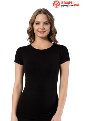 Lüx Drm Kadın Bambu Nefes Alabilen Terletmez Kumaş Kısa Kol Body T-Shirt 1 Adet