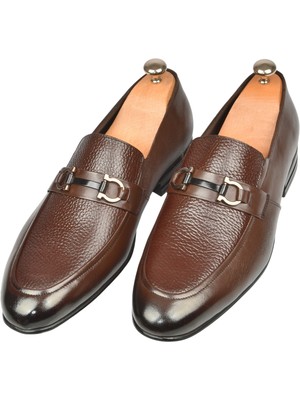 Rizzup Erkek Kahve Tokalı Klasik Ortopedik Hafif Taban Hakiki Deri Casual Ayakkabı Loafer 2509976