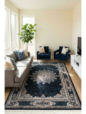 Efor Halı Amasra Mavi Halı Modern Dokuma Halı Yumuşak Oturma Odası Salon Çocuk Odası Mutfak Halısı P122C