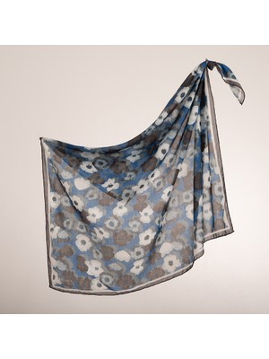 Piramit Naturel Eşarp | Çiçek Baskı