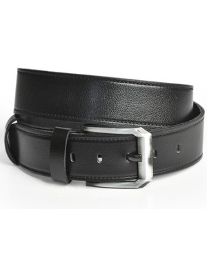 Rizzup Erkek Siyah %100 Hakiki Deri Spor Kot Kemeri 4,5 cm Kot ve Kanvas Pantolonlara Uygun Kemer 2402633