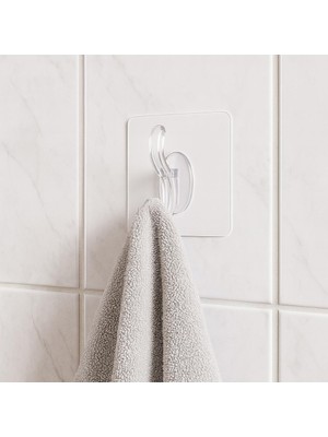 Karerca Şeffaf 1 Adet Kendinden Yapışkanlı Pratik Kancalı Duvar Askısı