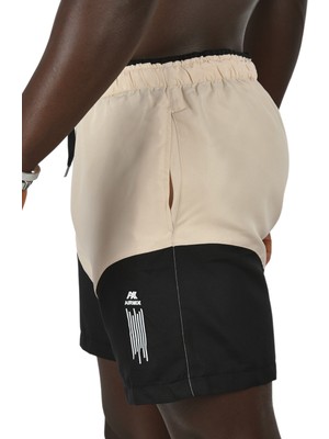 Rizzup Erkek Bej Hızlı Kuruyan Micro Polyester File Astarlı Kısa Deniz Şortu 2403000