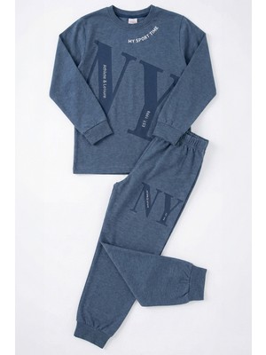 Remsa Erkek Çocuk Garson Boy Pamuk Penye Pijama Takımı 4224 Indigo