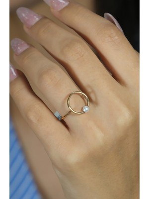 Inci Boncuklu Tasarım Yüzük 14 Ayar ATS8021